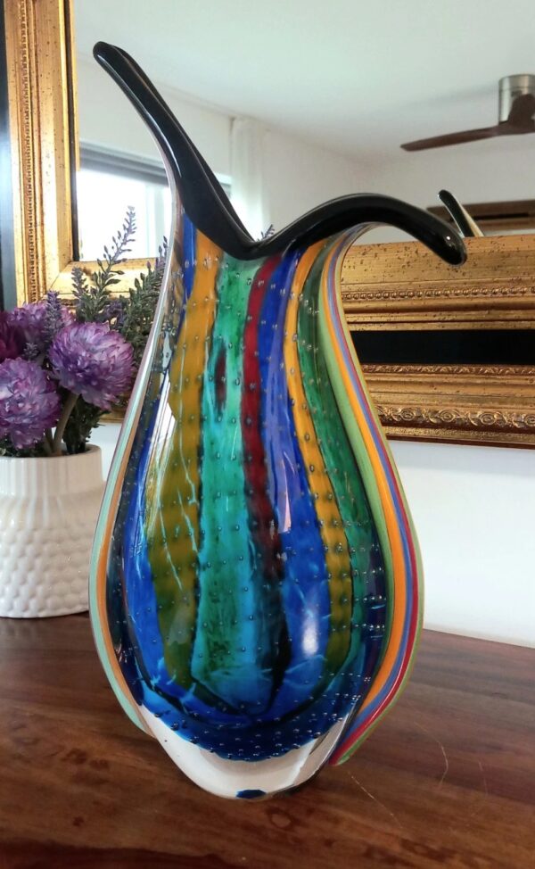 Murano Stil Glasvase "Calla" | Gestreift & Bunt | 30cm – Bild 5