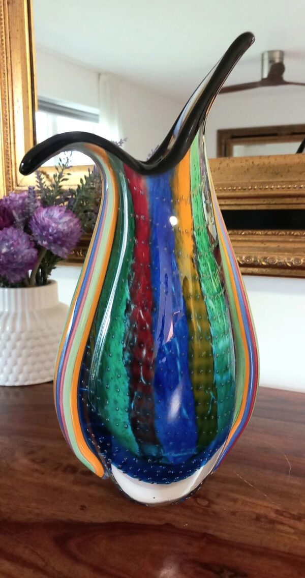 Murano Stil Glasvase "Calla" | Gestreift & Bunt | 30cm – Bild 7
