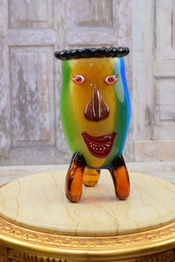 Kunst Vase "Charakterkopf" im Murano-Stil | Handarbeit