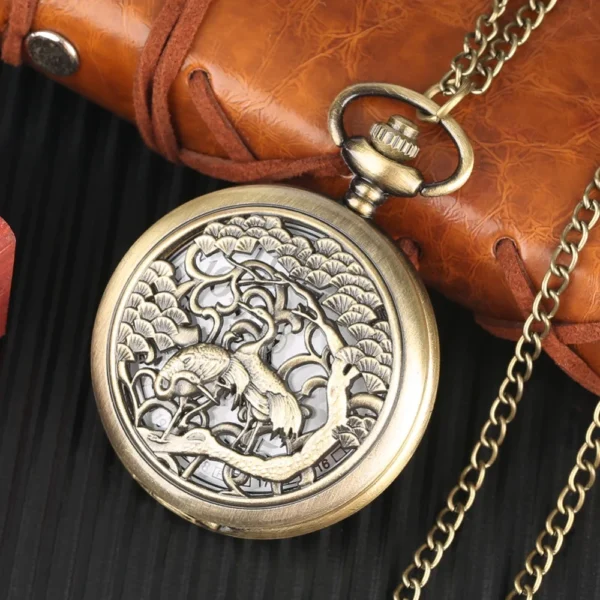 Vintage Taschenuhr-Kranich & Kiefer-Bronze-Full Hunter – Bild 14