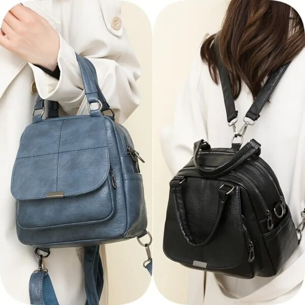 Wandelbarer Damen-Rucksack aus Kunstleder – Elegant als Tasche & Rucksack – Bild 5
