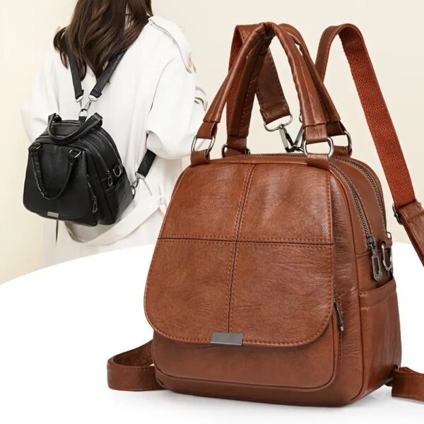Wandelbarer Damen-Rucksack aus Kunstleder – Elegant als Tasche & Rucksack – Bild 8