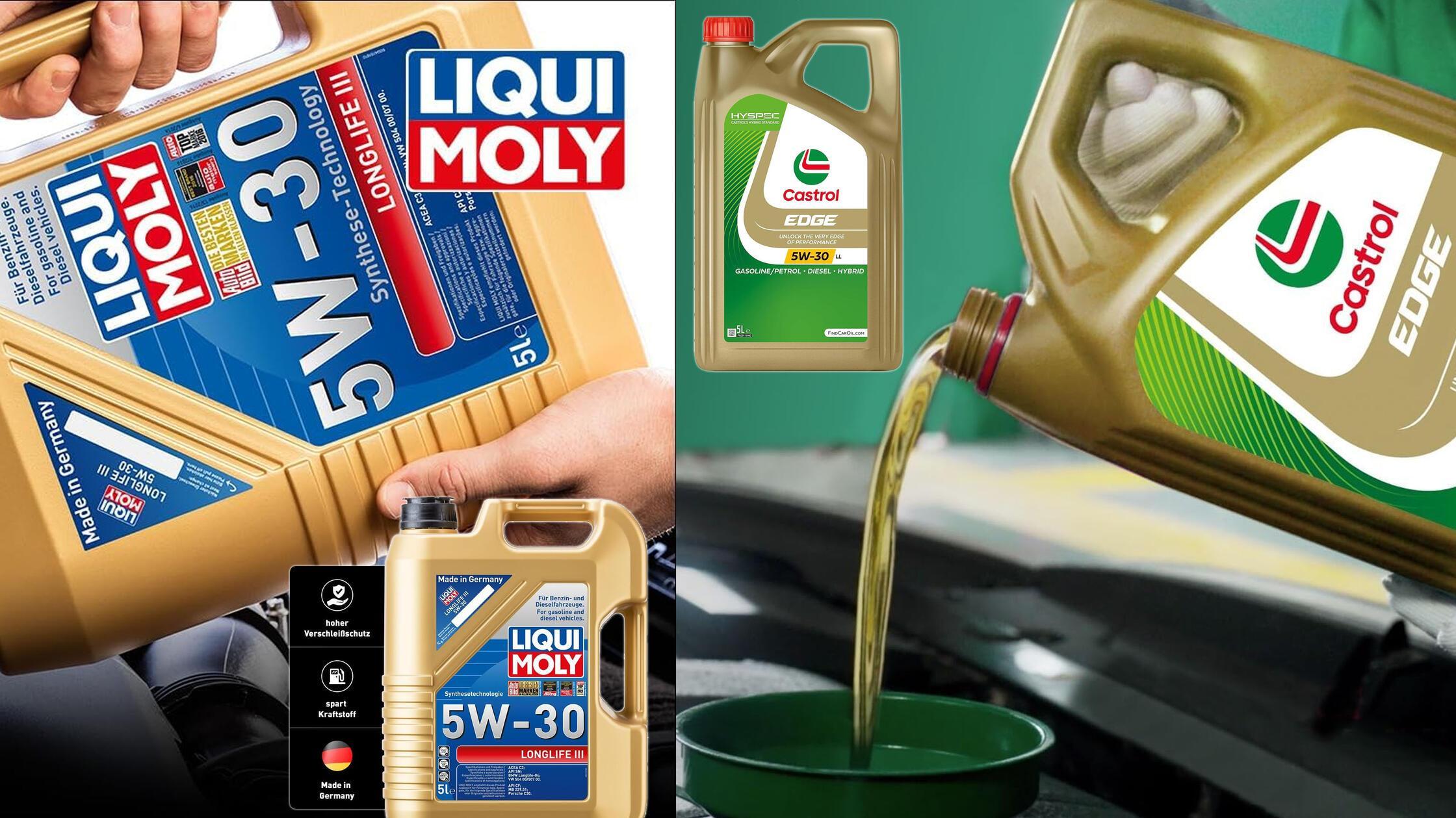46 % Rabatt: Preiskampf Castrol Edge vs. Liqui Moly – Motoröl 5W-30 Longlife supergünstig