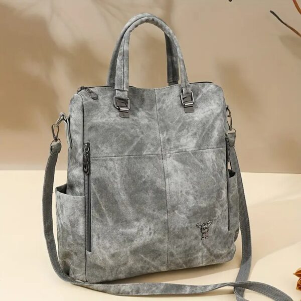 Multifunktionaler Damen-Rucksack im Vintage-Look – Wandelbar als Handtasche – Bild 4