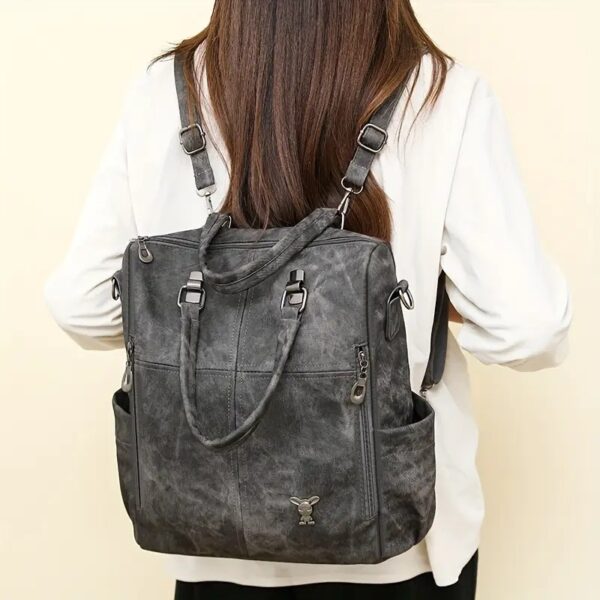 Multifunktionaler Damen-Rucksack im Vintage-Look – Wandelbar als Handtasche – Bild 5