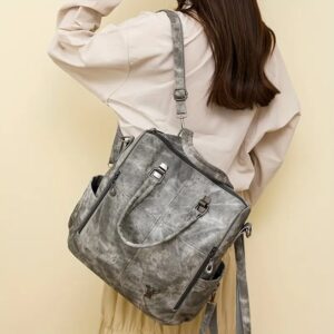 Multifunktionaler Damen-Rucksack im Vintage-Look – Wandelbar als Handtasche