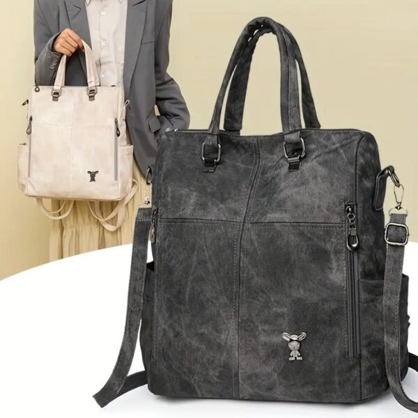 Multifunktionaler Damen-Rucksack im Vintage-Look – Wandelbar als Handtasche – Bild 9