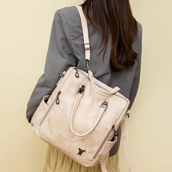 Multifunktionaler Damen-Rucksack im Vintage-Look – Wandelbar als Handtasche – Bild 10