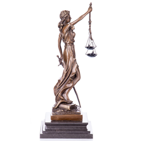 Große Bronzefigur Justitia-mit Augenbinde-34cm – Bild 5