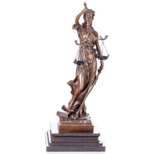 Große Bronzefigur Justitia-mit Augenbinde-34cm