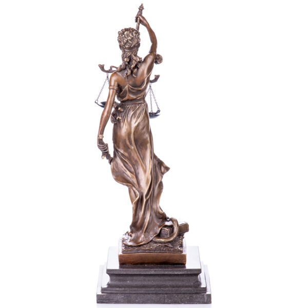 Große Bronzefigur Justitia-mit Augenbinde-34cm – Bild 3