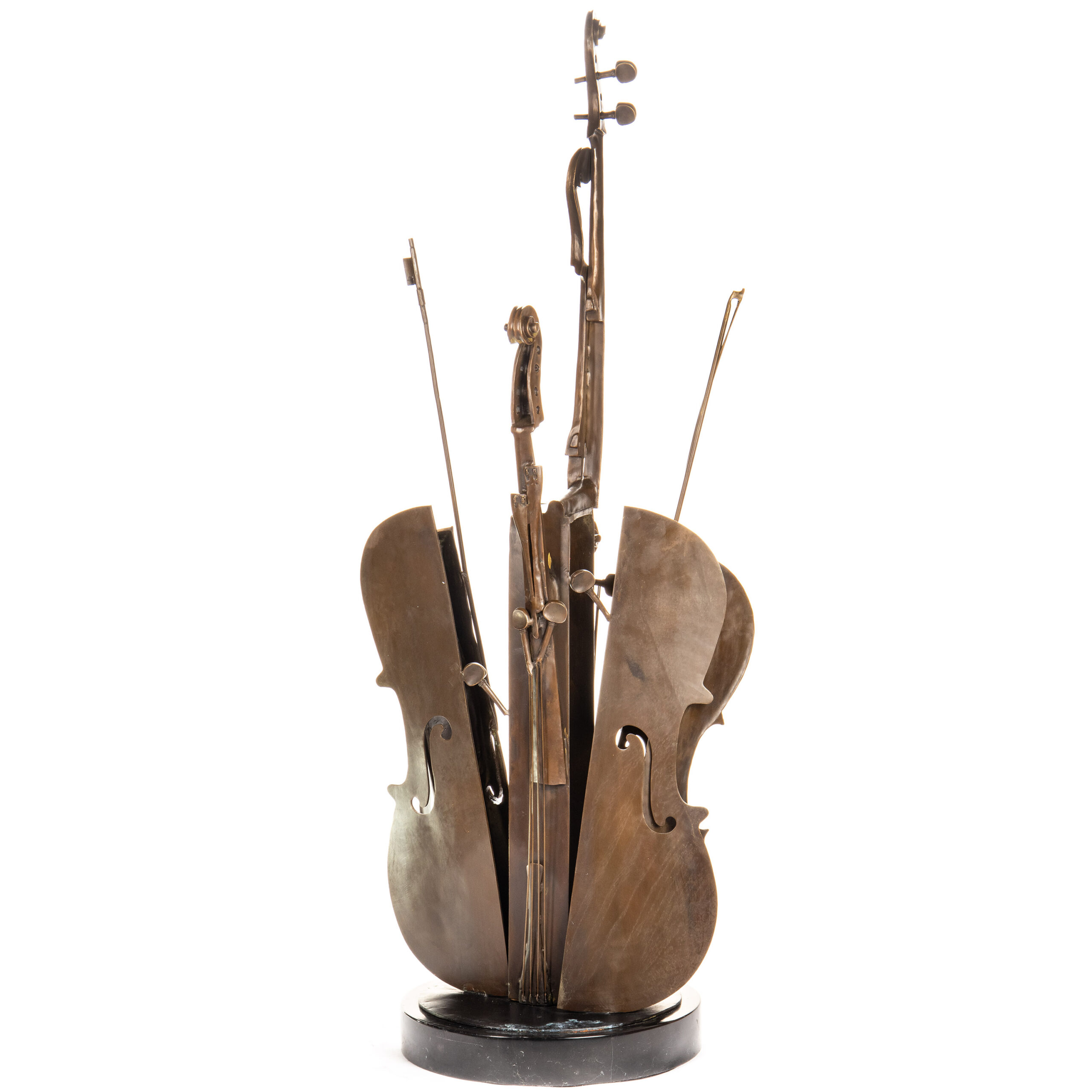 Große, moderne Bronzeskulptur "Abstraktes Cello" – Ein Statement für Musikliebhaber