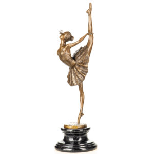 Elegante Bronzeskulptur -Die Primaballerina- auf Marmorsockel
