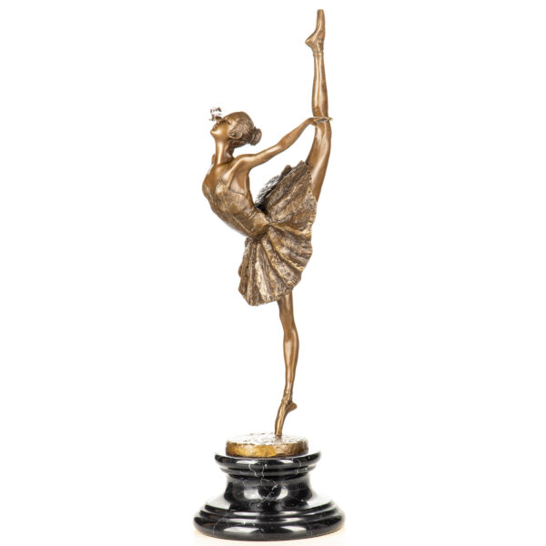Elegante Bronzeskulptur -Die Primaballerina- auf Marmorsockel