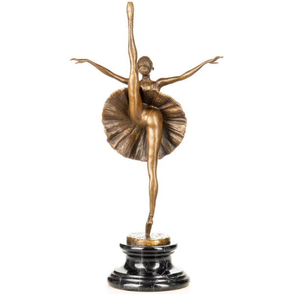 Elegante Bronzeskulptur -Die Primaballerina- auf Marmorsockel