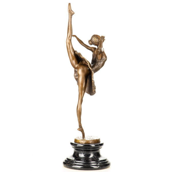 Elegante Bronzeskulptur -Die Primaballerina- auf Marmorsockel