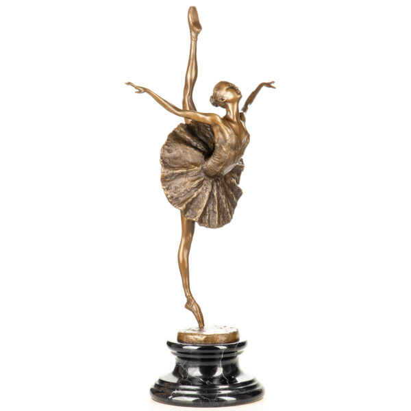 Elegante Bronzeskulptur -Die Primaballerina- auf Marmorsockel