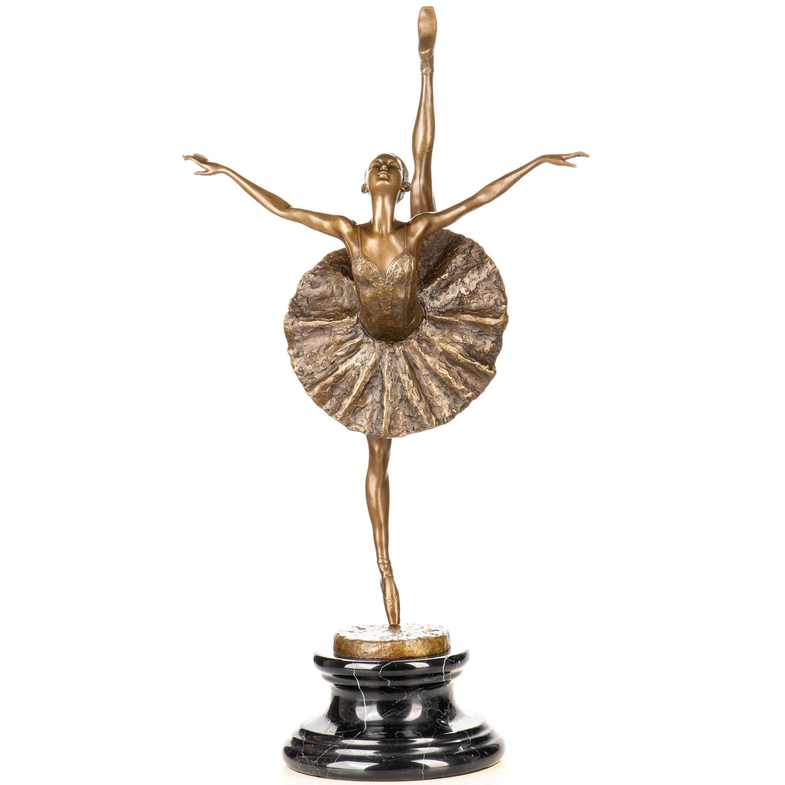 Elegante Bronzeskulptur -Die Primaballerina- auf Marmorsockel