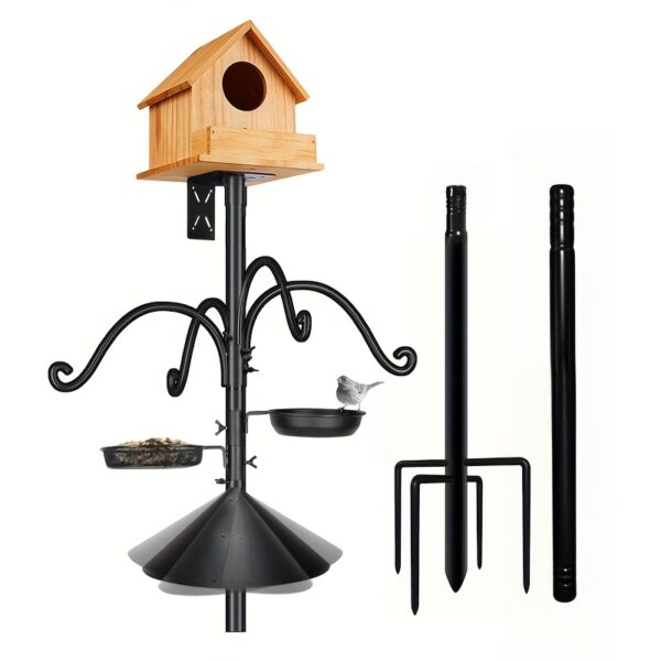 Deluxe Vogel-Futterstation 5-in-1 Komplett-Set mit Nistkasten & Eichhörnchenschutz – Bild 3
