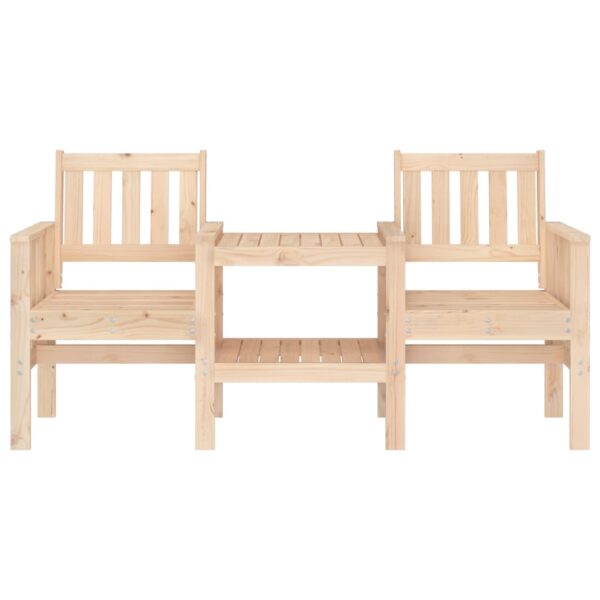 Gartenbank aus Holz-2-Sitzer-mit integriertem Tisch-Kiefer – Bild 11