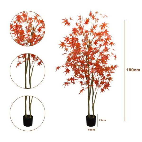 2er-Set künstliche Ahornbäume (180 cm) – Herbst-Dekoration für drinnen & draußen – Bild 4