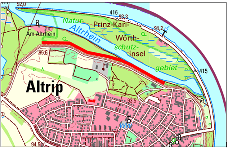 Baumfällungen und Baumpflegearbeiten am Rheinhauptdeich in Altrip