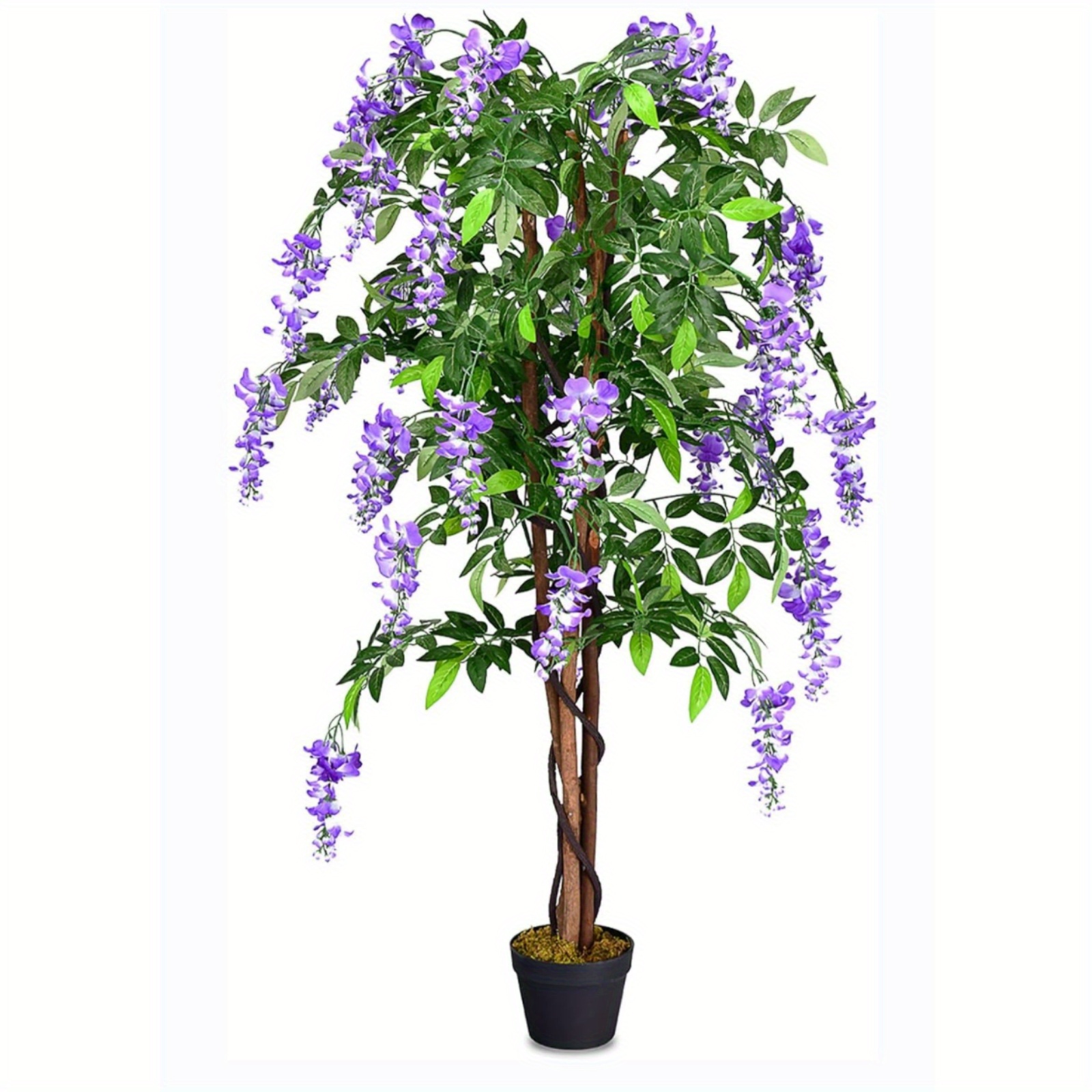 Künstlicher Blauregen-Baum (150 cm) – lila Blüten, Deko-Pflanze im Topf