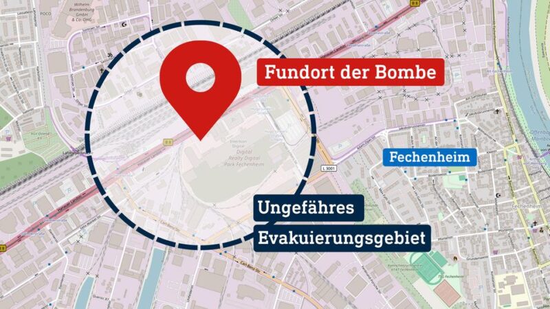 Weltkriegsbombe in Frankfurt-Fechenheim: Hanauer Landstraße gesperrt