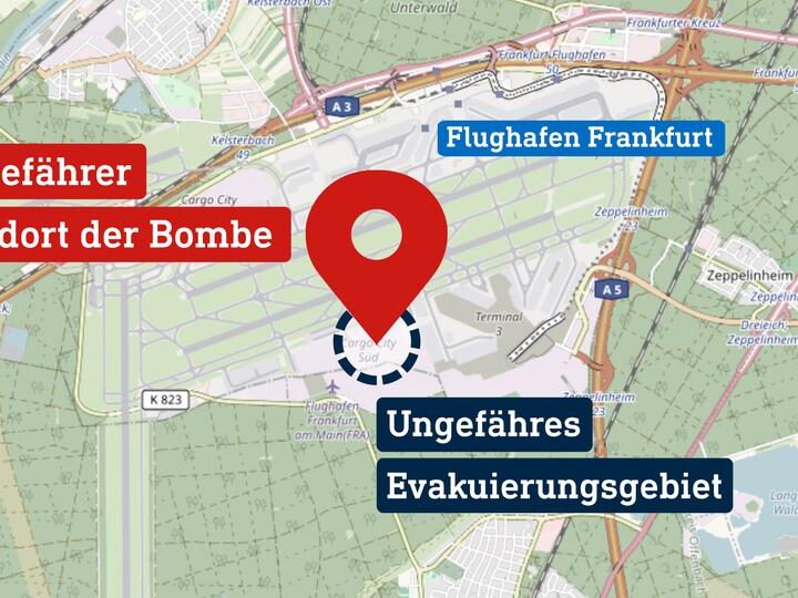 Weltkriegsbombe am Flughafen Frankfurt gefunden – A5 vor Sperrung