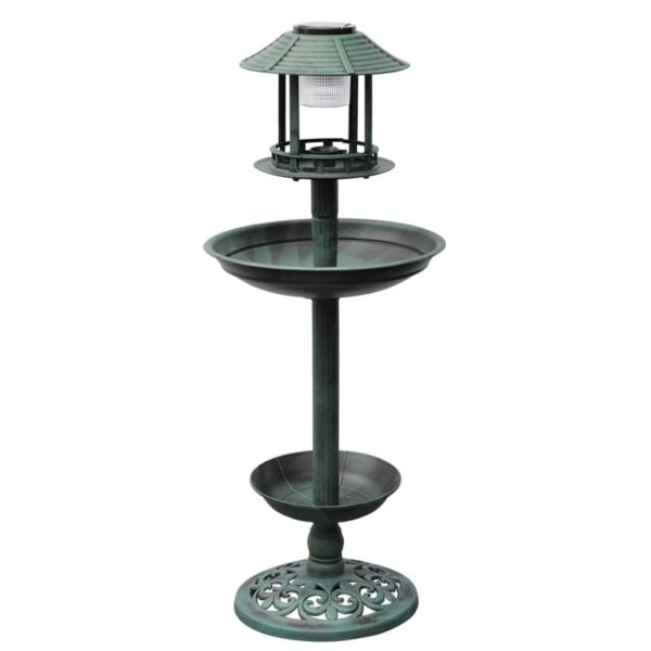 Multifunktionale Vogeltränke 3-in-1 mit Solar-Laterne und Futterplatz – Bild 3