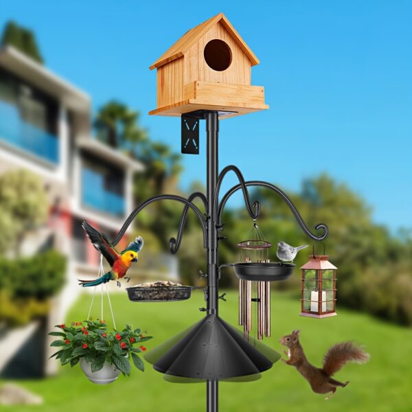 Deluxe Vogel-Futterstation 5-in-1 Komplett-Set mit Nistkasten & Eichhörnchenschutz – Bild 4