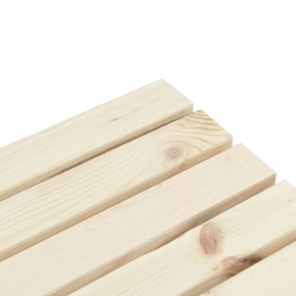 Gartenbank aus Holz-2-Sitzer-rustikal-mit-Wagenrädern – Bild 8