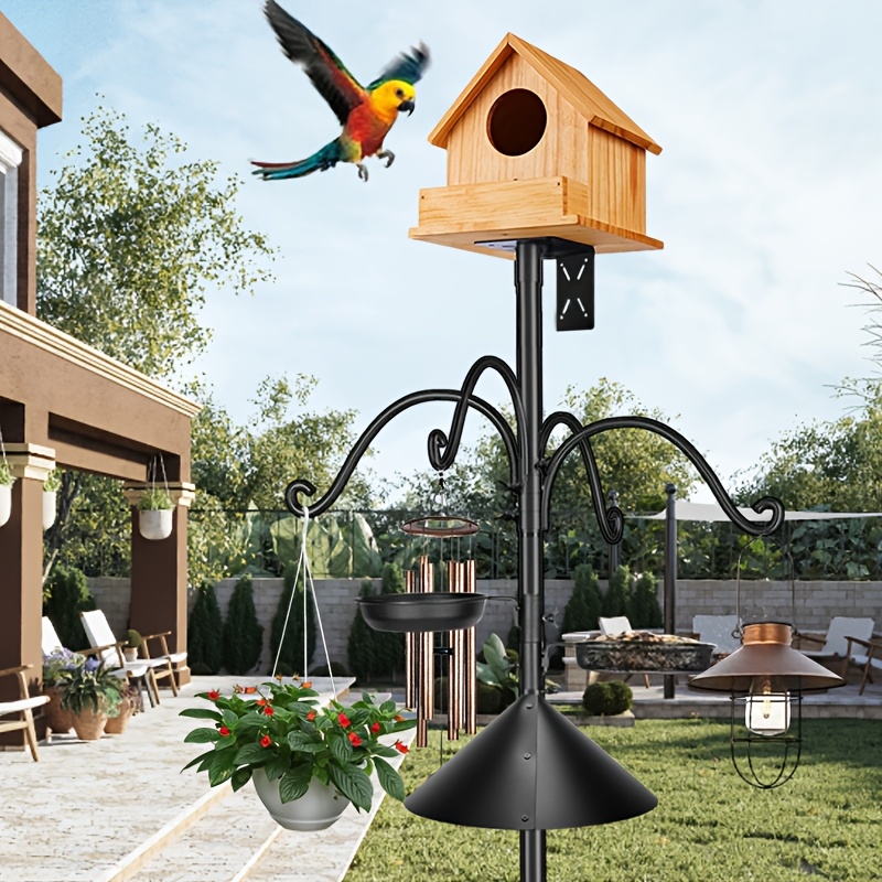 Deluxe Vogel-Futterstation 5-in-1 Komplett-Set mit Nistkasten & Eichhörnchenschutz