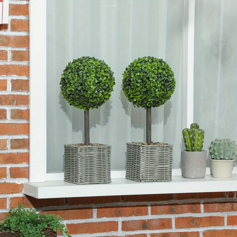 Künstlicher Baum im Topf (2er Set) – 50 cm, UV-beständig für Balkon & Innenbereich