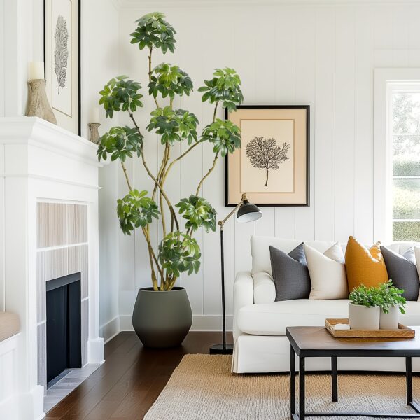 Künstlicher Schefflera-Baum (213 cm) – Schirmbaum im Topf – Bild 8