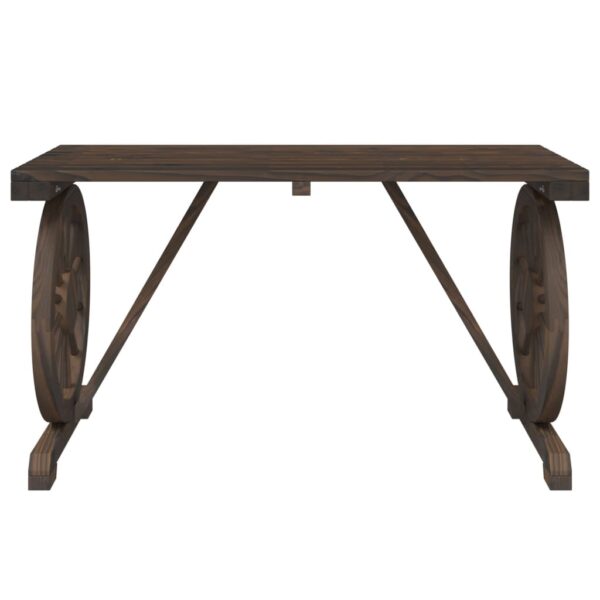 Garten Sitzgruppe Holz-Tisch & 2 Bänke-Wagenrad-Design – Bild 7