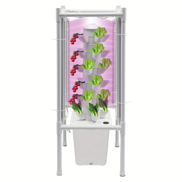 Hydroponischer Pflanzturm mit LED-Wachstumslampen – Komplett-Set für 30 Pflanzen – Bild 5