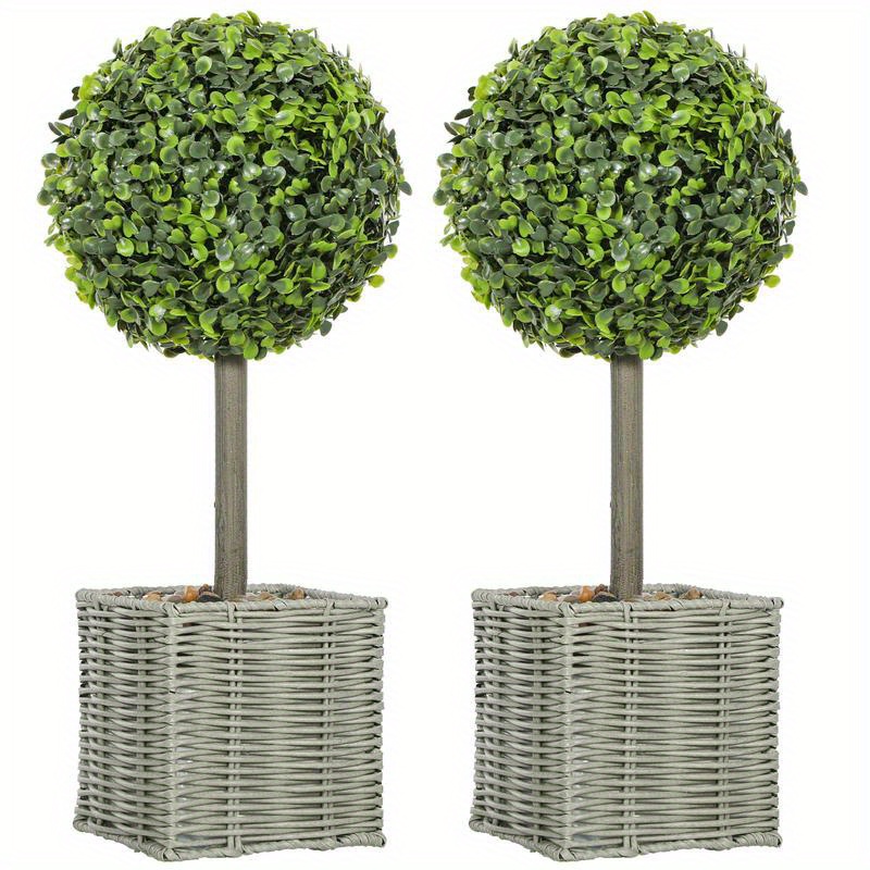 Künstlicher Baum im Topf (2er Set) – 50 cm, UV-beständig für Balkon & Innenbereich