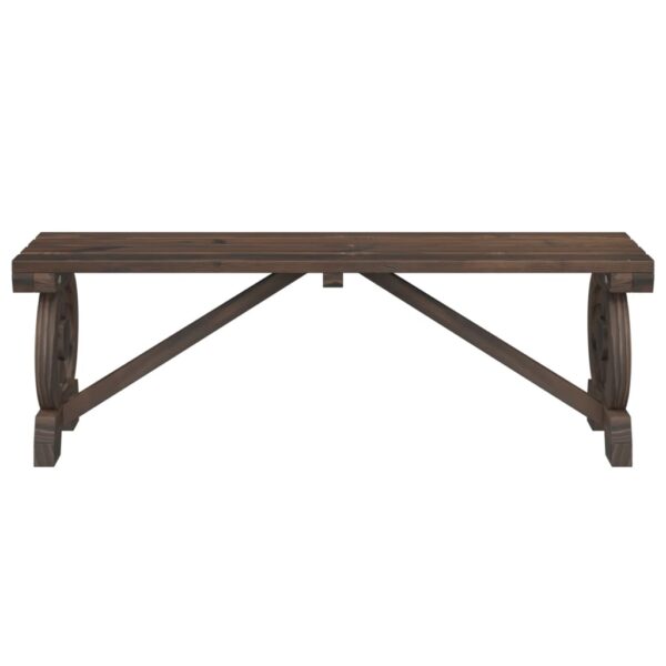 Garten Sitzgruppe Holz-Tisch & 2 Bänke-Wagenrad-Design – Bild 10