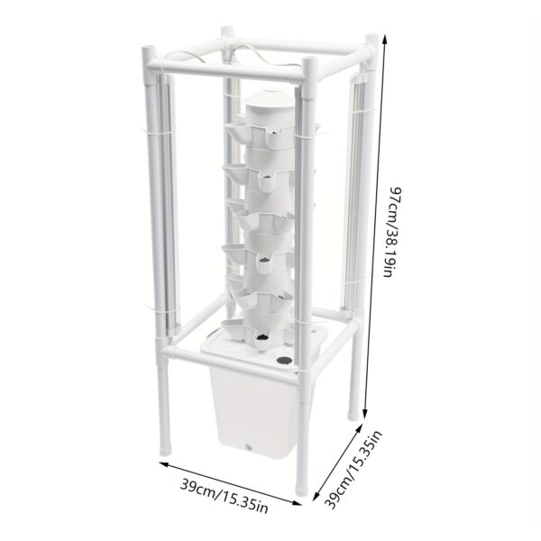Hydroponischer Pflanzturm mit LED-Wachstumslampen – Komplett-Set für 30 Pflanzen – Bild 3