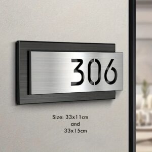 Personalisierte Hausnummer-Silber-Modern-Wetterfest-33cm