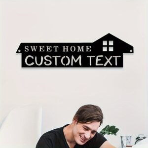 40 cm Personalisiertes Metallschild Sweet Home-Familienname