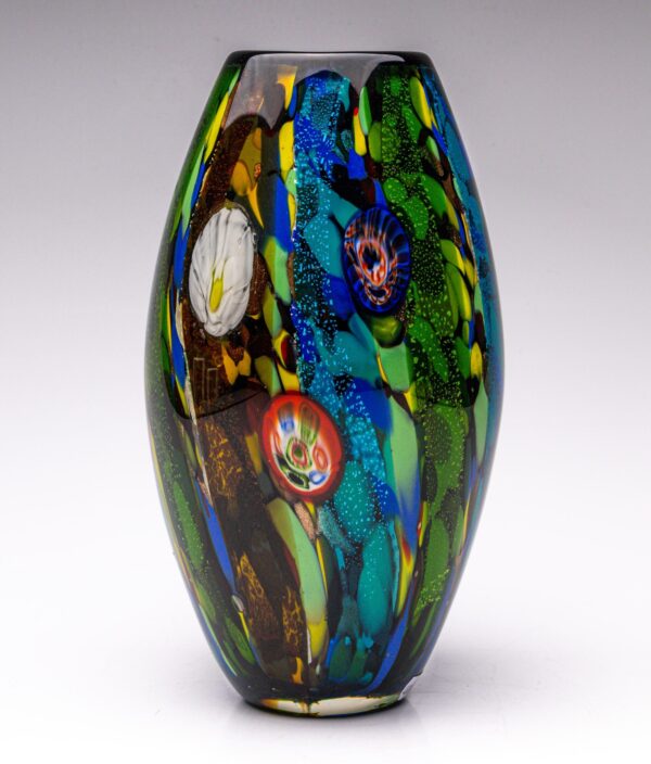Murano Stil Glasvase mit Millefiori – Bild 3