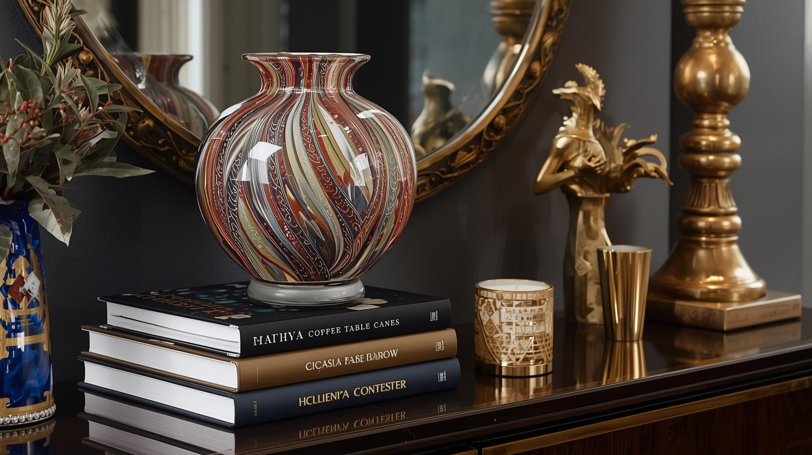 Murano Vase mit harmonischen Blumen