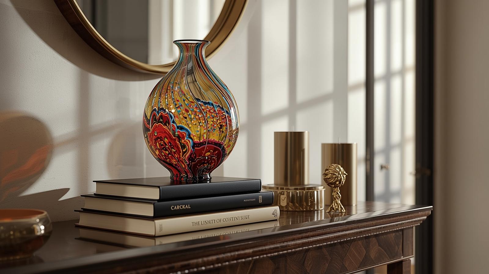 Stilvolles Ensemble mit Murano Vase