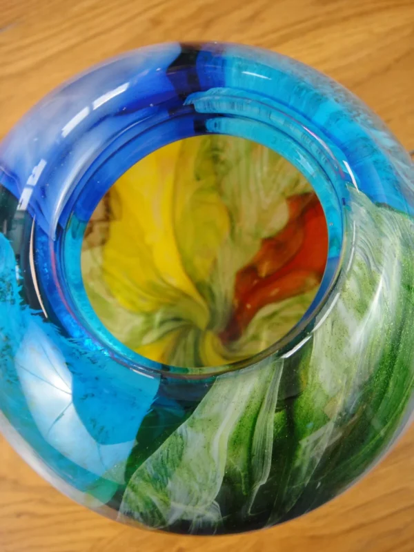 Murano Stil Glasvase - Abstrakte Landschaft - 33cm – Bild 3