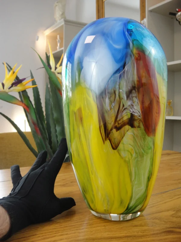 Murano Stil Glasvase - Abstrakte Landschaft - 33cm – Bild 2