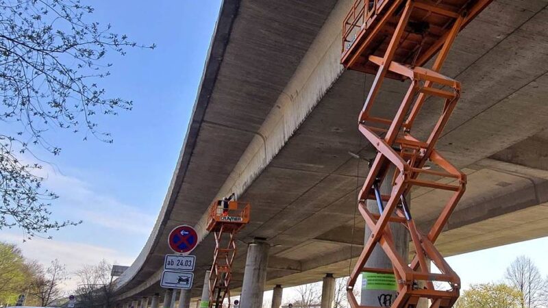 Autobahn GmbH entnimmt Stahlproben am Bauwerk: Skaterpark unter der Stelze teilweise gesperrt