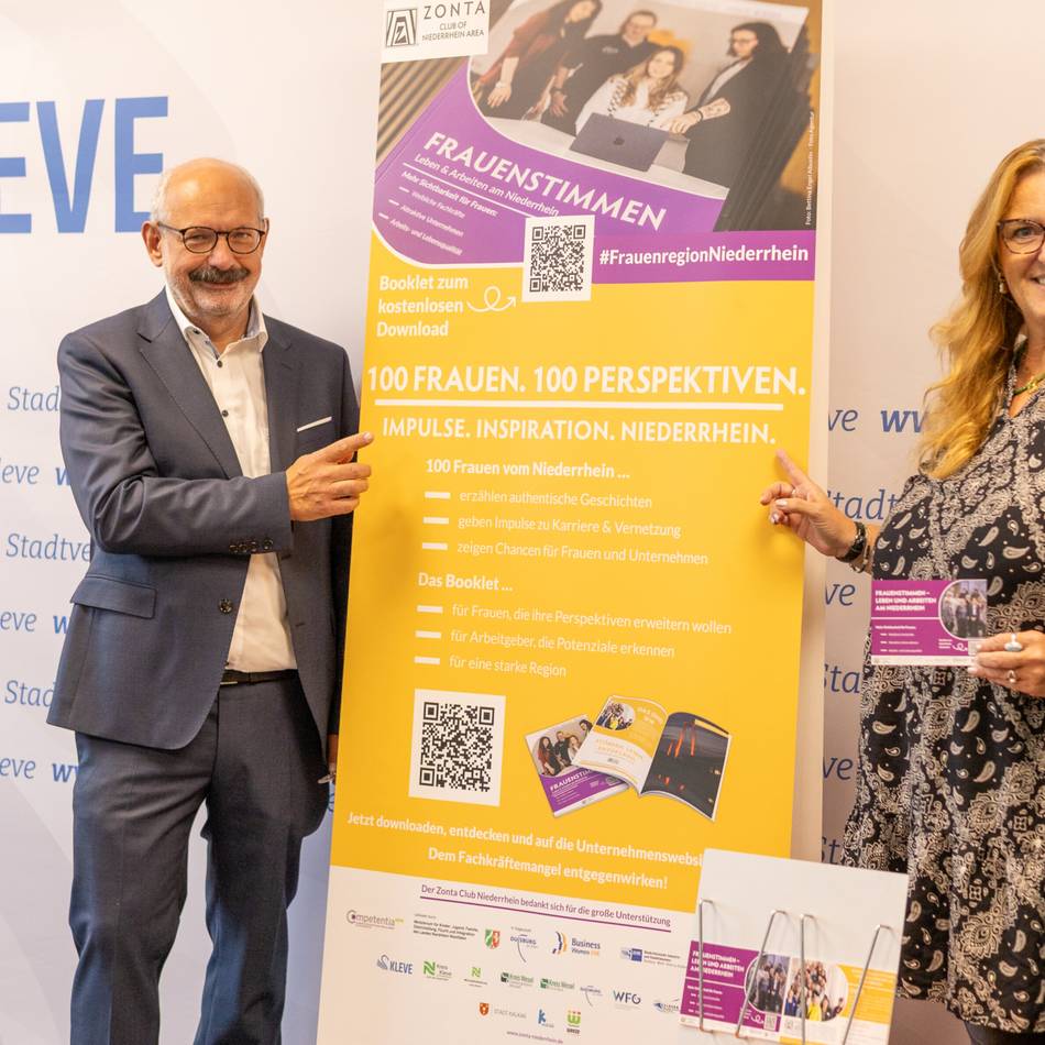 Fachkräfte am Niederrhein: Frauen werben in Booklet für den Niederrhein als Arbeitsplatz