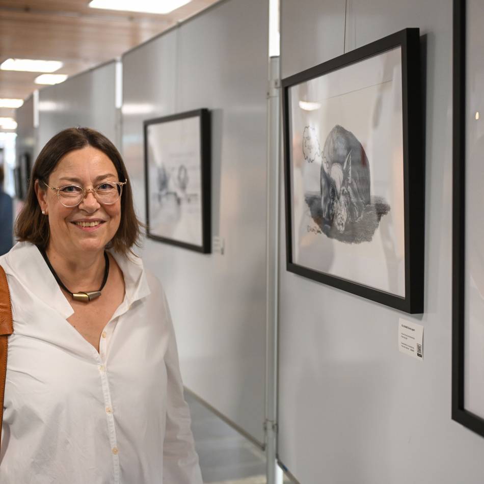 Neue Ausstellung im Rathaus in Kempen: Karin Drabben malt Tiere mit Mimik